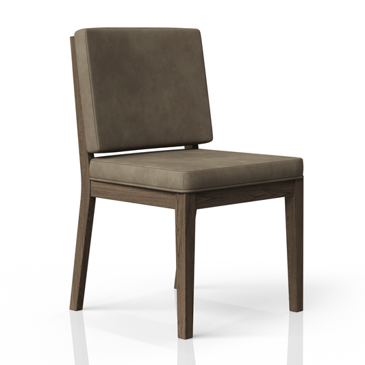 Latte & Leather Soft Back Chair